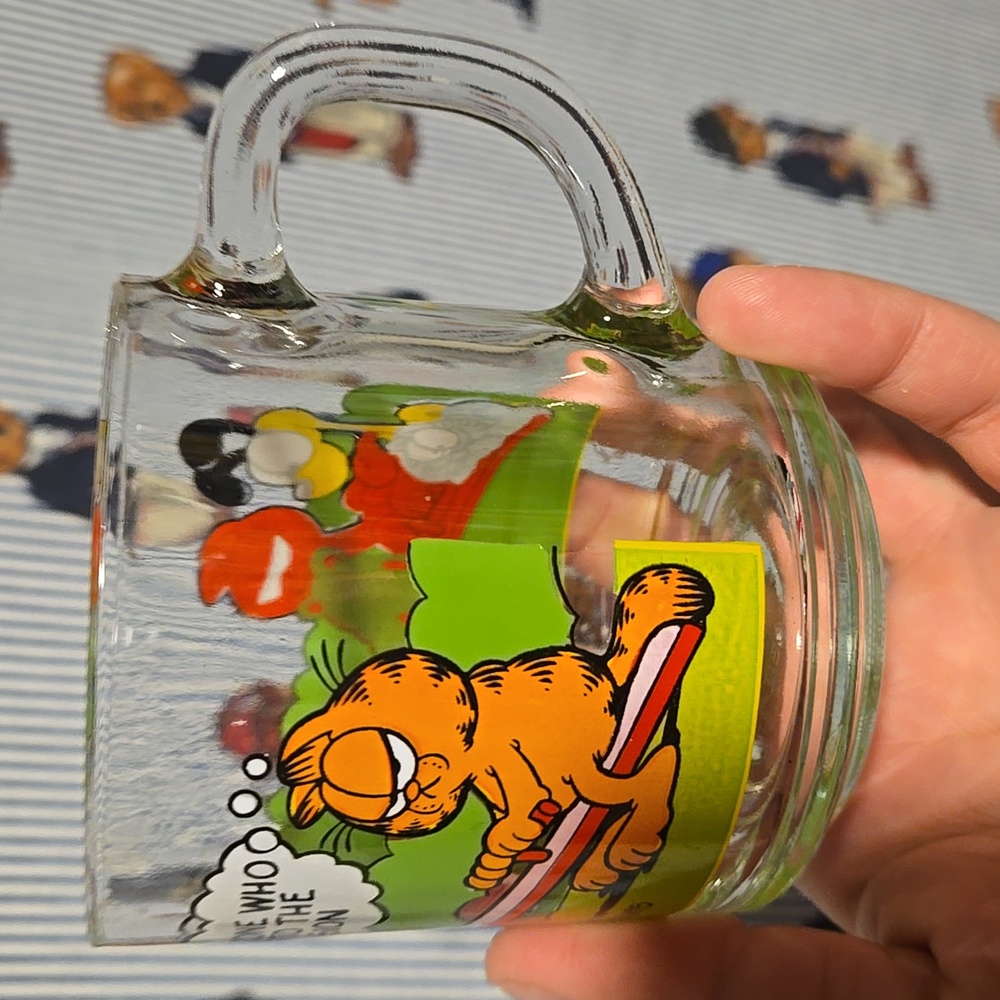 Vintage Garfield Mcdonalds Glass Mug Jim David - Picture 10 of 12